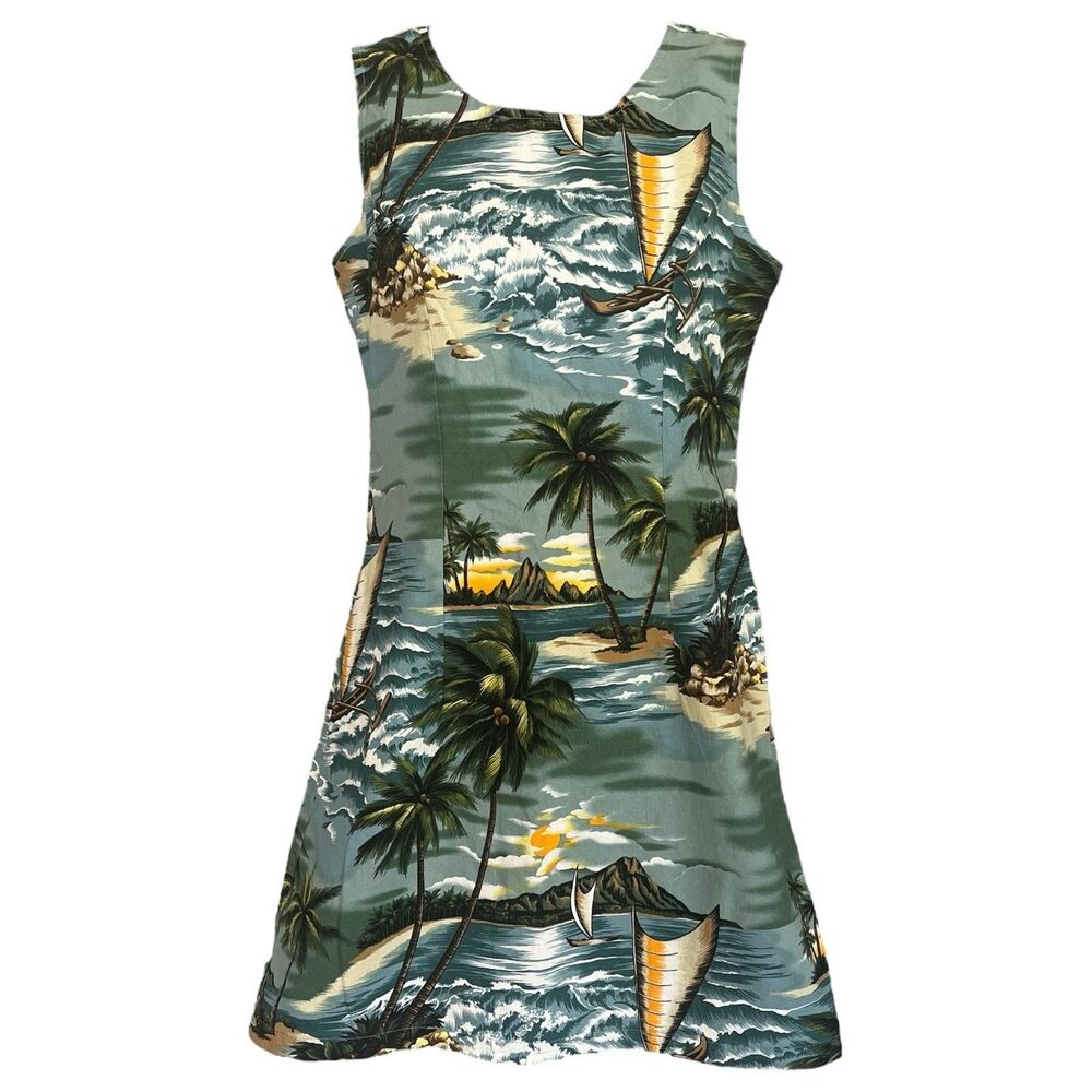 Pacific Legend Hawaiian Aloha Shift Dress Size Small Vintage Tropical Resort USA